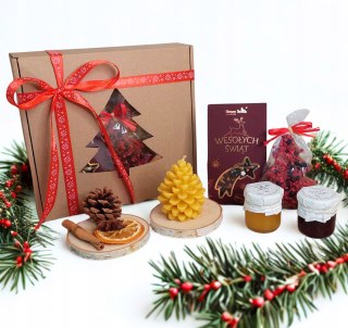 Box prezentowy zestaw świąteczny herbata świeca