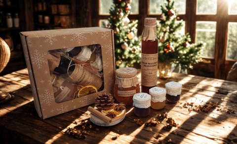 Box zestaw prezentowy syrop, miód, konfitura