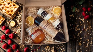 Box zestaw prezentowy syrop, miód, konfitura