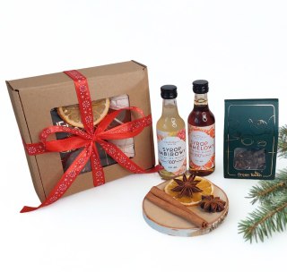 Gotowy box prezentowy zestaw herbata syropy