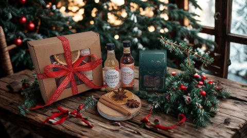 Gotowy box prezentowy zestaw herbata syropy