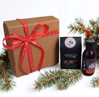 Mini zestaw box prezentowy dla mężczyzny kosmetyki orzechy