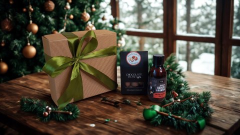 Mini zestaw box prezentowy dla mężczyzny kosmetyki orzechy