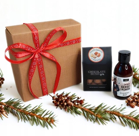 Mini zestaw box prezentowy dla mężczyzny kosmetyki orzechy