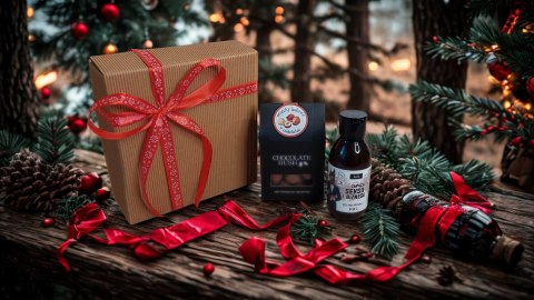 Mini zestaw box prezentowy dla mężczyzny kosmetyki orzechy