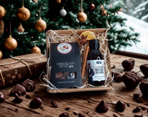 Mini zestaw box prezentowy dla mężczyzny kosmetyki orzechy