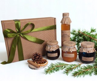 Świąteczny Kosz prezentowy box syrop konfitury