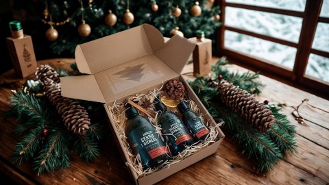 Świąteczny Zestaw box prezentowy dla mężczyzny kosmetyki żel szampon