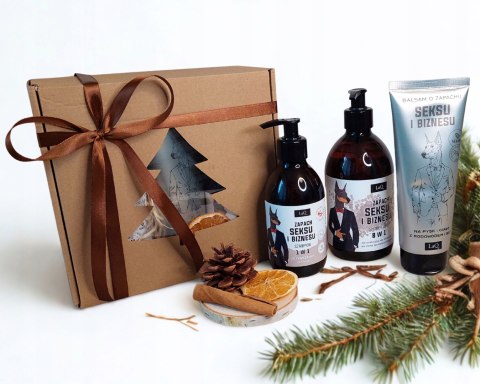 Świąteczny Zestaw box prezentowy dla mężczyzny kosmetyki żel szampon