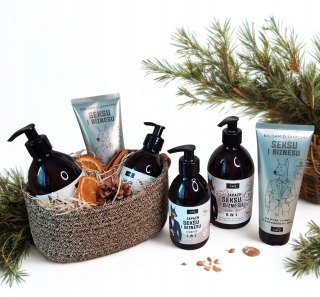 Świąteczny kosz prezentowy dla niego kosmetyki naturalne