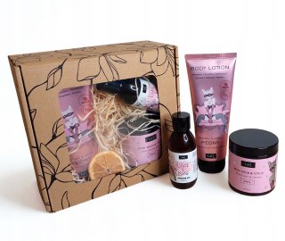 Zestaw box prezentowy dla kobiety peeling balsam żel