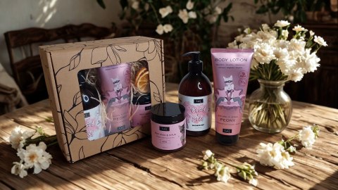 Zestaw box prezentowy dla niej kosmetyki naturalne balsam żel peeling