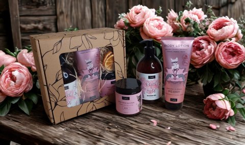 Zestaw box prezentowy dla niej kosmetyki naturalne balsam żel peeling