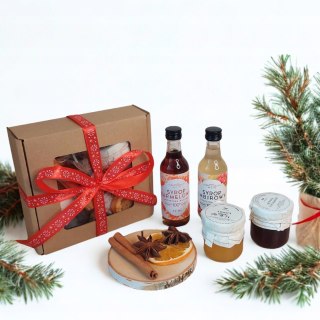 Zestaw prezentowy box syropy miód konfitura