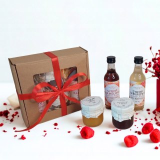 Zestaw prezentowy box syropy miód konfitura