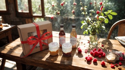 Zestaw prezentowy box syropy miód konfitura