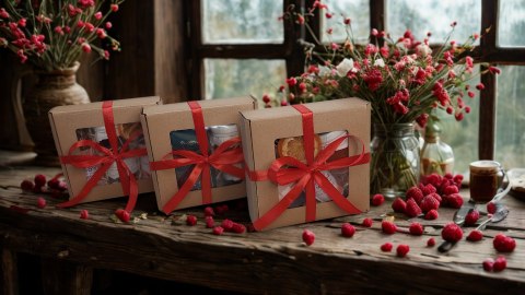 Zestaw prezentowy box syropy miód konfitura